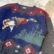 画像4: 【WOOLRICH】FRONT DUCK GRAPHIC PATTERN KNIT SWEATER / Mens XL (4)