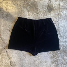 画像1: BLACK COLOR VELVET DESIGN SHORT PANTS / W28~W35 (1)