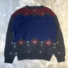 画像2: 【WOOLRICH】FRONT DUCK GRAPHIC PATTERN KNIT SWEATER / Mens XL (2)