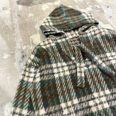 画像3: ALL OVER CHECK PATTERN KNIT HOODIE / Mens L (3)