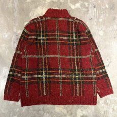 画像2: 【RALPH LAUREN】CHECK PATTERN HALF ZIP WOOL HANDKNIT SWEATER / Mens S(L) (2)