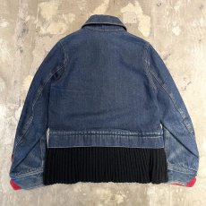 画像2: KNIT SWITCHED MULTI POCKET ZIP UP DENIM JACKET / Mens S (2)