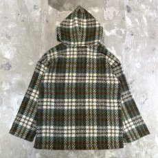 画像2: ALL OVER CHECK PATTERN KNIT HOODIE / Mens L (2)