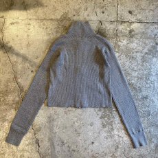 画像2: SILVER GLITTER DOUBLE ZIP RIB KNIT L/S TOPS / Ladies M (2)