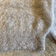 画像5: LIGHT GRAY COLOR DESIGN MOHAIR KNIT SWEATER / Ladies M (5)