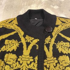 画像10: ALL OVER PATTERN BICOLOR KNIT CARDIGAN / Mens L (10)