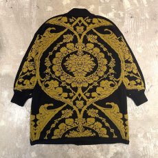 画像2: ALL OVER PATTERN BICOLOR KNIT CARDIGAN / Mens L (2)