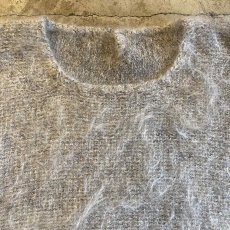 画像4: LIGHT GRAY COLOR DESIGN MOHAIR KNIT SWEATER / Ladies M (4)