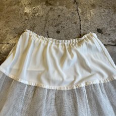 画像6: OLD WHITE COLOR SWITCHING DESIGN TIERED SHEER TULLE SKIRT / W23~W31 (6)