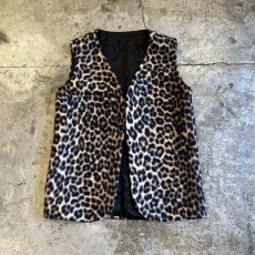 画像1: ALL OVER LEOPARD PATTERN FAUX FUR DESIGN VEST / Ladies M (1)