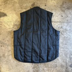 画像2: NAVY COLOR BIG DOUBLE POCKET DESIGN NYLON ZIP UP VEST / Ladies L  (2)