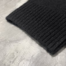 画像7: FRONT SHOULDER CUT DESIGN BLACK KNIT SWEATER / Mens XL (7)