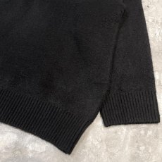 画像6: FRONT SHOULDER CUT DESIGN BLACK KNIT SWEATER / Mens XL (6)