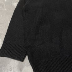 画像5: FRONT SHOULDER CUT DESIGN BLACK KNIT SWEATER / Mens XL (5)