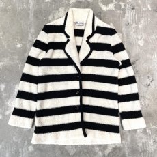 画像1: BICOLOR MATERIAL SWITCHED BORDER PATTERN JACKET / Mens L (1)