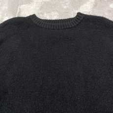 画像11: FRONT SHOULDER CUT DESIGN BLACK KNIT SWEATER / Mens XL (11)