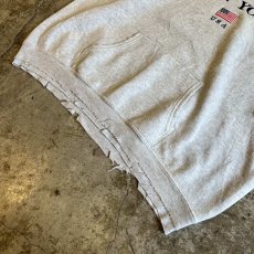 画像4: FRONT "NEW YORK USA" LOGO EMBROIDERY CRASH DAMAGE DESIGN SWEAT HOODIE / Ladies XL  (4)