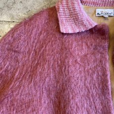 画像7: OLD PINK COLOR DESIGN MOHAIR POINT KNIT COAT / Ladies M / MADE IN SPAIN (7)