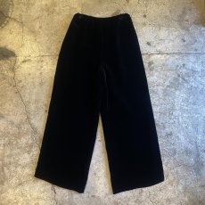 画像1: BLACK COLOR VELVET DESIGN WIDE PANTS / W24~W31 (1)