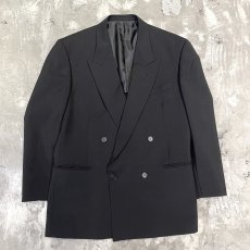 画像1: BLACK COLOR DOUBLE BREASTED TAILORED JACKET / Mens L (1)