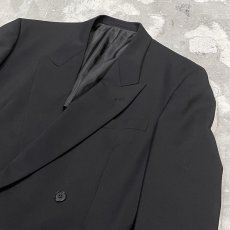 画像4: BLACK COLOR DOUBLE BREASTED TAILORED JACKET / Mens L (4)