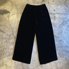 画像2: BLACK COLOR VELVET DESIGN WIDE PANTS / W24~W31 (2)