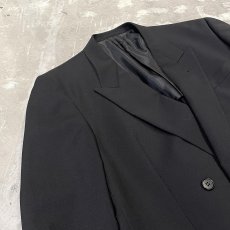 画像3: BLACK COLOR DOUBLE BREASTED TAILORED JACKET / Mens L (3)