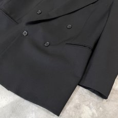 画像6: BLACK COLOR DOUBLE BREASTED TAILORED JACKET / Mens L (6)