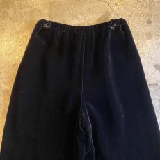 画像4: BLACK COLOR VELVET DESIGN WIDE PANTS / W24~W31 (4)