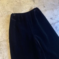 画像3: BLACK COLOR VELVET DESIGN WIDE PANTS / W24~W31 (3)