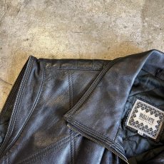 画像8: STITCH PATTERN REAL LEATHER ZIP UP VEST / Ladies L(50) / MADE IN ITALY (8)