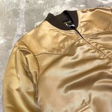 画像3: ~80's GOLD COLOR WESTERN STYLE ZIP UP JACKET / Mens L / MADE IN USA (3)