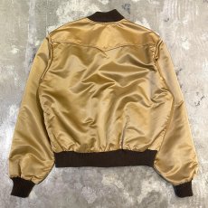 画像2: ~80's GOLD COLOR WESTERN STYLE ZIP UP JACKET / Mens L / MADE IN USA (2)