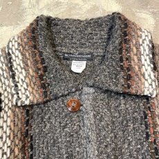 画像10: NATIVE STRIPE PATTERN WOOL KNIT JACKET / Mens M(L) (10)