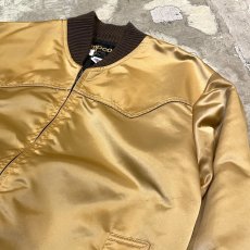 画像4: ~80's GOLD COLOR WESTERN STYLE ZIP UP JACKET / Mens L / MADE IN USA (4)