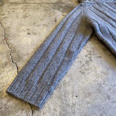 画像6: GRAY COLOR HALF ZIP DESIGN RIB DESIGN KNIT SWEATER / Ladies L (6)