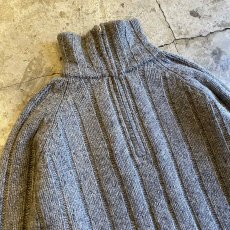 画像3: GRAY COLOR HALF ZIP DESIGN RIB DESIGN KNIT SWEATER / Ladies L (3)