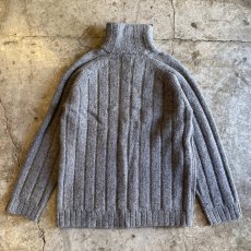 画像2: GRAY COLOR HALF ZIP DESIGN RIB DESIGN KNIT SWEATER / Ladies L (2)