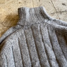 画像10: GRAY COLOR HALF ZIP DESIGN RIB DESIGN KNIT SWEATER / Ladies L (10)