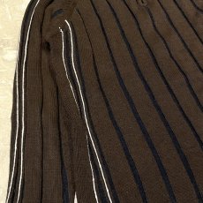 画像5: "POINT ZERO"STRIPE PATTERN HALF ZIP KNIT SWEATER / Mens XL (5)