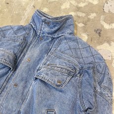 画像4: FRONT FRAP HI-NECK BOA LINER ZIP UP DENIM JACKET / Mens M(L) (4)