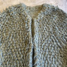 画像4: KHAKI COLOR LOOP DESIGN OVER KNIT CARDIGAN / Ladies L (4)