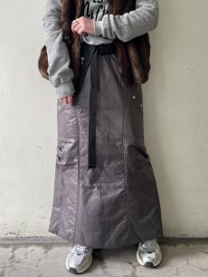 画像12: SIDE SLIT METALLIC QUILTING SKIRT / W22~W30 (12)