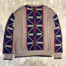 画像2: PATTERN SWITCHED KNIT SWEATER / Mens L(XL) / MADE IN USA (2)