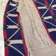 画像5: PATTERN SWITCHED KNIT SWEATER / Mens L(XL) / MADE IN USA (5)