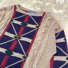 画像4: PATTERN SWITCHED KNIT SWEATER / Mens L(XL) / MADE IN USA (4)