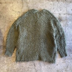 画像2: KHAKI COLOR LOOP DESIGN OVER KNIT CARDIGAN / Ladies L (2)