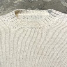 画像10: "NEW YORK" EMBROIDERY WHITE KNIT SWEATER / Mens L / MADE IN USA (10)