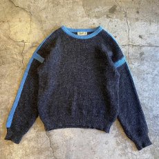 画像1: OLD SHOULDER LINE COLOR KNIT SWEATER / Ladies L / MADE IN ITALY (1)