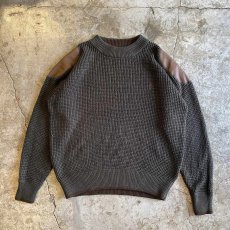 画像1: 【RALPH LAUREN】SHOULDER LEATHER PATCH DESIGN SWEATER / Ladies M (1)